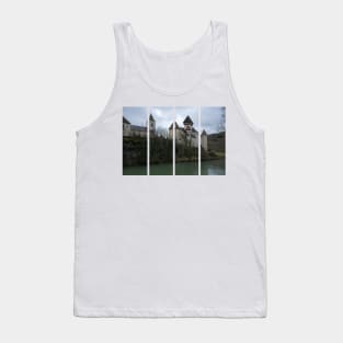 The castle of Cleron is a 14th-century castle on the river Loue in the Bourgogne-Franche-Comte. Cloudy winter day. Tank Top